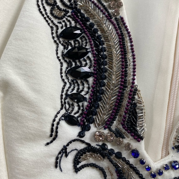 Roberto Cavalli Dress beaded white black evening cocktail dress sz 38 - Picture 7 of 9